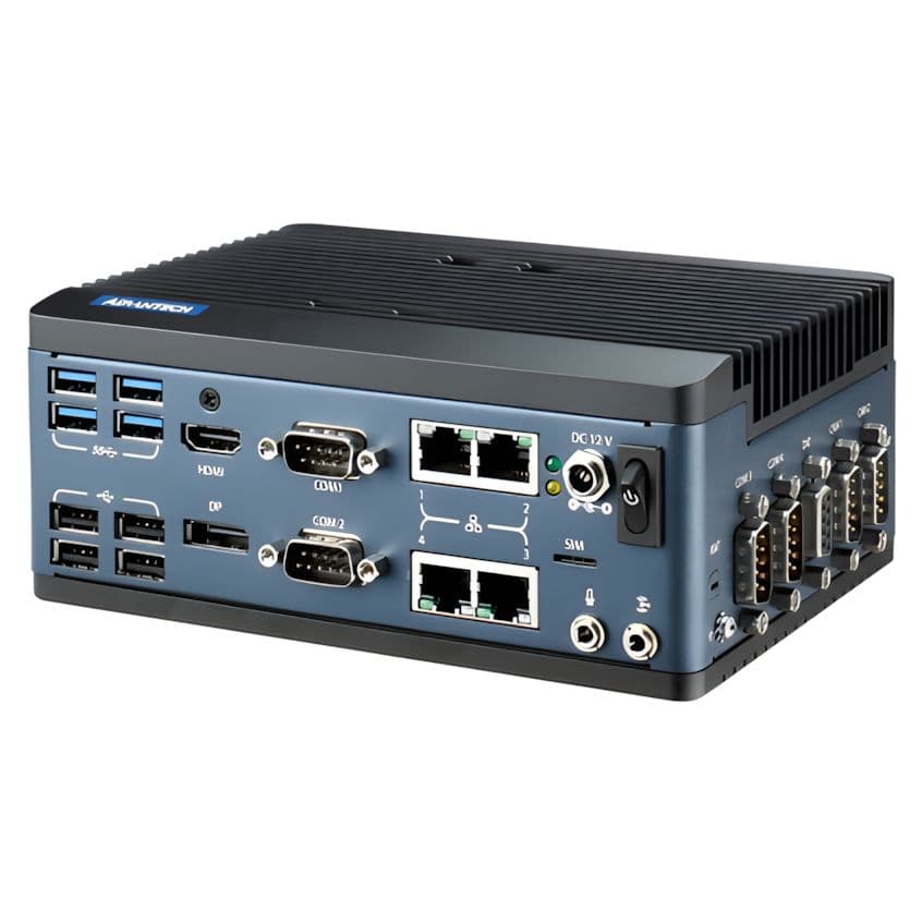 Laptop industrial robusta marca Advantech en una linea de producción de alimentos